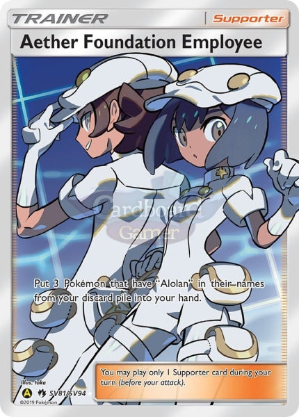 Sv81/sv94 Aether Foundation Employee Full Art Trainer Secret Rare Hidden Fates Single Card