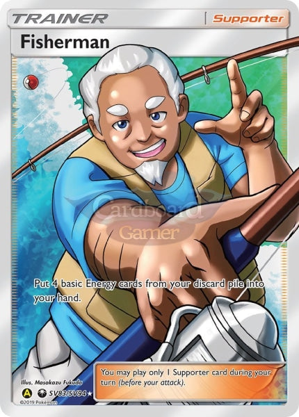 Sv83/sv94 Fisherman Full Art Trainer Secret Rare Hidden Fates Single Card